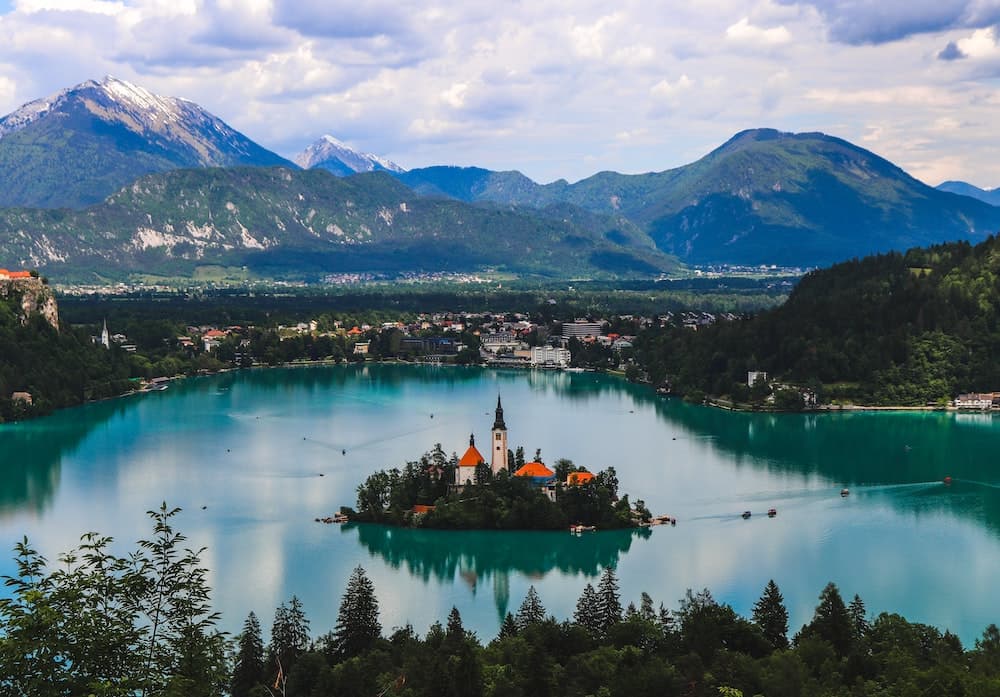 Lake Bled view from above