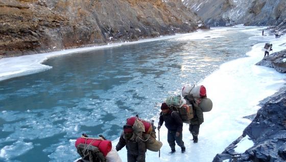 Ice trek on the Zanskar river